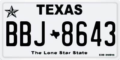 TX license plate BBJ8643