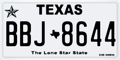 TX license plate BBJ8644