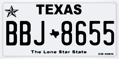 TX license plate BBJ8655