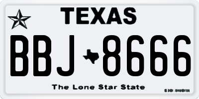 TX license plate BBJ8666