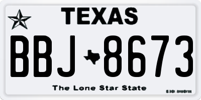 TX license plate BBJ8673