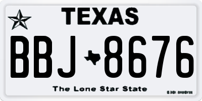 TX license plate BBJ8676