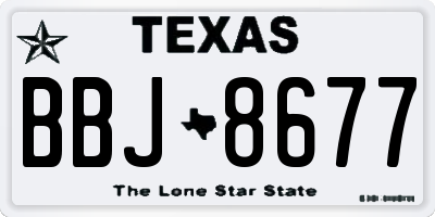 TX license plate BBJ8677