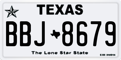 TX license plate BBJ8679