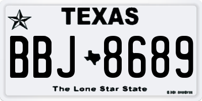 TX license plate BBJ8689