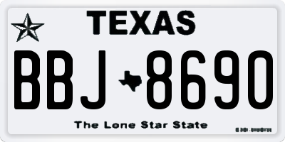 TX license plate BBJ8690