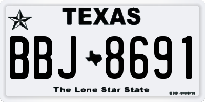 TX license plate BBJ8691