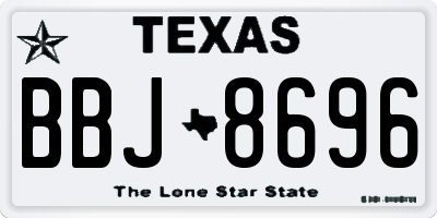 TX license plate BBJ8696