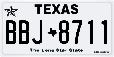 TX license plate BBJ8711