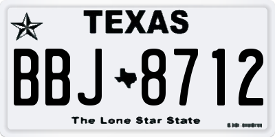 TX license plate BBJ8712