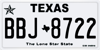 TX license plate BBJ8722