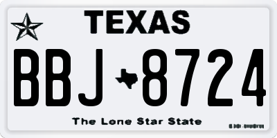 TX license plate BBJ8724