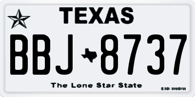 TX license plate BBJ8737