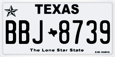 TX license plate BBJ8739