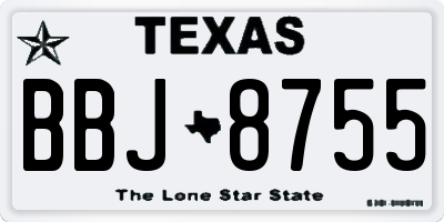 TX license plate BBJ8755