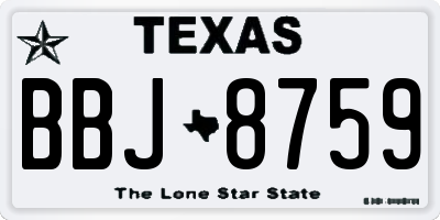TX license plate BBJ8759