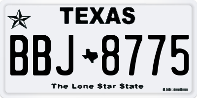 TX license plate BBJ8775