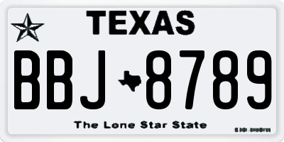 TX license plate BBJ8789