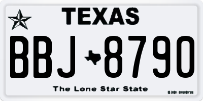 TX license plate BBJ8790