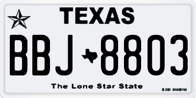 TX license plate BBJ8803