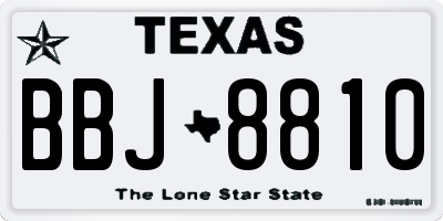 TX license plate BBJ8810