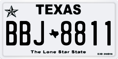 TX license plate BBJ8811
