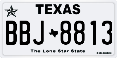 TX license plate BBJ8813