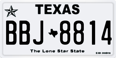 TX license plate BBJ8814