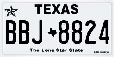 TX license plate BBJ8824
