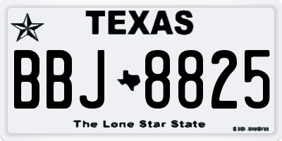 TX license plate BBJ8825
