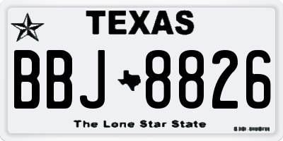 TX license plate BBJ8826