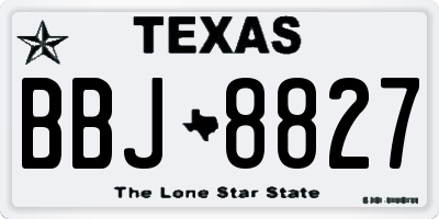 TX license plate BBJ8827