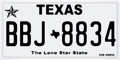 TX license plate BBJ8834