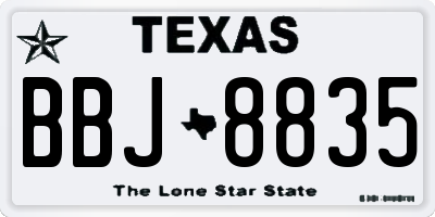 TX license plate BBJ8835