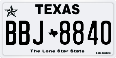 TX license plate BBJ8840