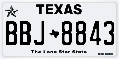 TX license plate BBJ8843