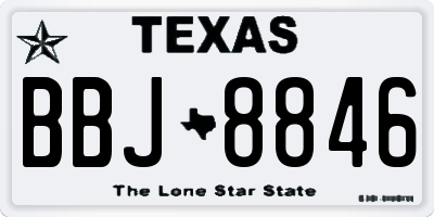 TX license plate BBJ8846