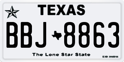 TX license plate BBJ8863