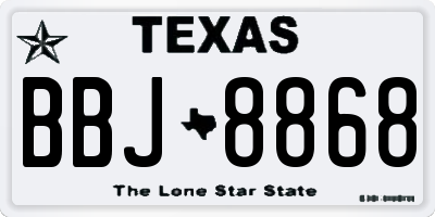 TX license plate BBJ8868