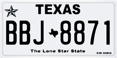 TX license plate BBJ8871