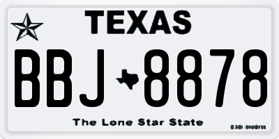 TX license plate BBJ8878
