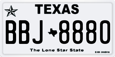 TX license plate BBJ8880