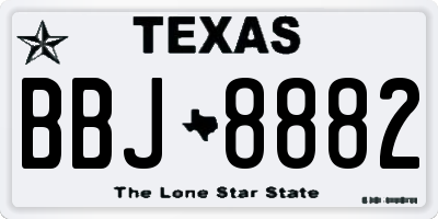 TX license plate BBJ8882