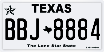 TX license plate BBJ8884