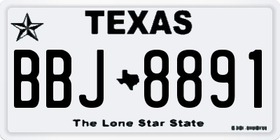 TX license plate BBJ8891