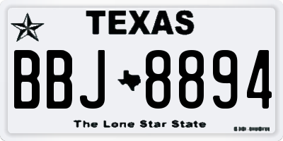 TX license plate BBJ8894