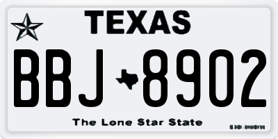 TX license plate BBJ8902