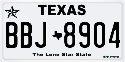 TX license plate BBJ8904