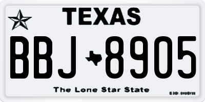 TX license plate BBJ8905
