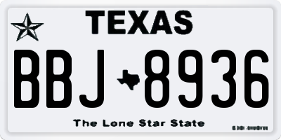 TX license plate BBJ8936